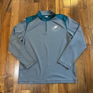 NFL Team Apparel Men's Philadelphia Eagles 1/4 Zip Pullover Jacket L